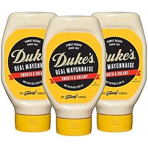 Prime Members: 3-Pk 18-Oz Duke's Real Mayonnaise Squeeze Bottles $5.80 w/ S&S + Free S&H
