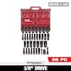 36-Pc Milwaukee SHOCKWAVE Impact Duty 3/8” Drive PACKOUT Socket Set (Metric/SAE) $89 + Free S&H