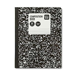 80-sheet Pen+Gear College Ruled Composition Book: 6-pk $2.30, 1-pk