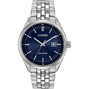 41mm Citizen Men's Classic Addysen Eco-Drive Sapphire Crystal Blue Dial SS Watch $190 + Free S&H