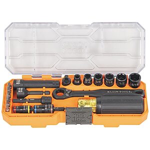 Klein Tools 21-Piece KNECT Impact Pass Through & Flip Socket Starter Set w/ Adapters & Bits $29.98 + Free Store Pickup at Lowe's or Free Shipping on $35+