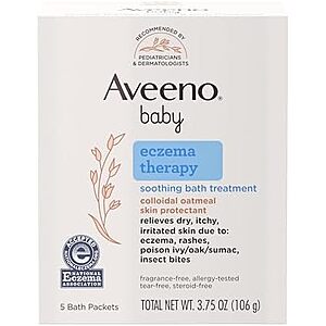 5-Count Aveeno Baby Eczema Therapy Soothing Bath Treatment w/ Colloidal Oatmeal w/ S&S + Free Shipping w/ Prime or +