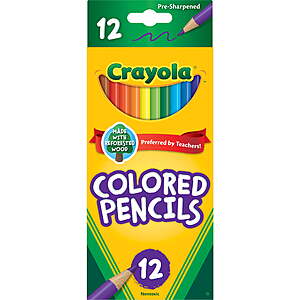 12-Ct Crayola Colored Pencil Set $1