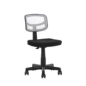 Mainstays Armless Height-Adjustable Low-Back Task Chair (White) $19.78 + Free Shipping w/ Walmart+ or on $35+