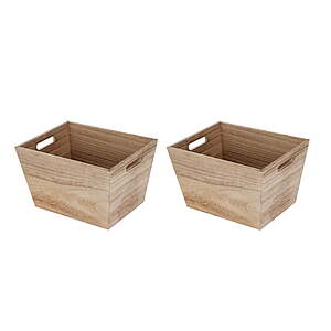 2-Pk 13"x10"x8" Better Homes & Gardens Medium Natural Wood Storage Bin $2.95