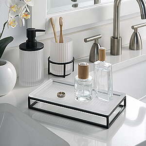 3-Piece Better Homes & Gardens Ribbed Glass Bathroom Accessories Set $3.20 + Free Shipping w/ Walmart+ or on $35+