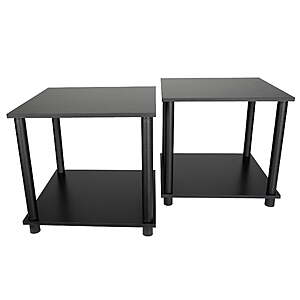 2-Pack Mainstays No Tools 2-Shelf End Tables (Black) $14.99 + Free Shipping w/ Walmart+ or on $35+