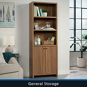Mainstays Westley 5-Shelf Bookcase w/ Doors (Walnut, Black or White) $58.18 + Free Shipping