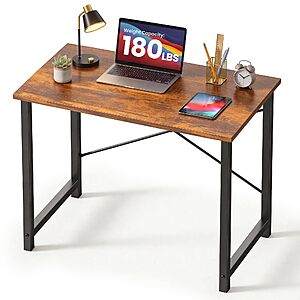 32" DUMOS Modern Writing Desk w/ X-Shaped Reinforcement (Rustic Brown) $19.98 + Free Shipping w/ Prime or on $35+