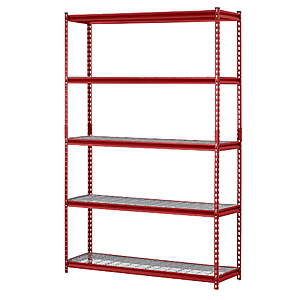 Muscle Rack 48"W x 24"D x 72"H 5-Tier Steel Shelving Unit, 2,500-lb. Total Capacity (Red) $87.07 + Free Shipping