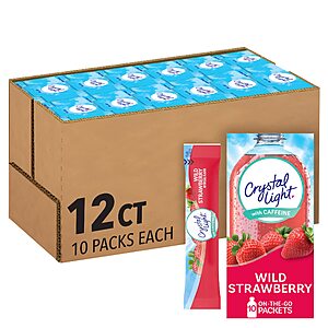 120-Count Crystal Light Wild Strawberry Powdered Drink Mix On-the-Go Packets $14.15 w/ S&S + Free Shipping w/ Prime or on $35+