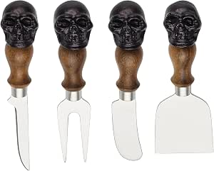 Oneida 4-Piece Skull Mirror Stainless Steel Cheese Knife Set w/ Carved Wood Handles $12.29 + Free Shipping w/ Prime or on $35+