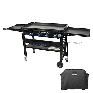 37" 4-Burner RAZOR Portable Propane Flat Top Griddle Grill w/ Foldable Shelves & Cover (Black) $249.99 + Free Shipping