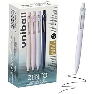 12-Count Uni-Ball Zento Retractable Gel Pens (Black Ink, 0.7mm) $10.17 w/ S&S + Free Shipping w/ Prime or on $35+