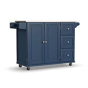 Homestyles 54" Mobile Kitchen Island Cart w/ Stainless Steel Top & Storage (Blue) $88.56 w/ S&S + Free Shipping (YMMV)