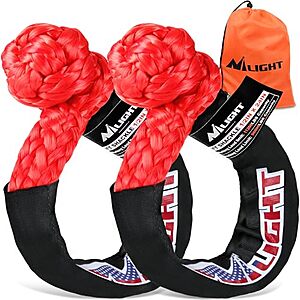 2-Pack Nilight 1/2" x 24" Synthetic Soft Shackles w/ 56,000 LBS Breaking Strength (Red) $20.66 + Free Shipping w/ Prime or on $35+