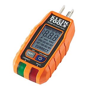 Klein Tools RT250 GFCI Outlet Tester w/ LCD Display $19.98 + Free Shipping w/ Prime or on $35+