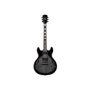 Monoprice Indio Boardwalk Flamed Maple Semi Hollow Body Electric Guitar (Charcoal) $130 + Free S&H