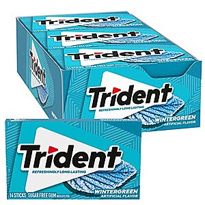 12-Pack 14-Piece Trident Wintergreen Sugar Free Gum $9 w/ S&S + Free Shipping w/ Prime or on $35+