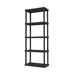 IRIS USA 5-Tier Plastic Utility Shelving Unit (Black) $28 at Lowe's + Free Store Pickup