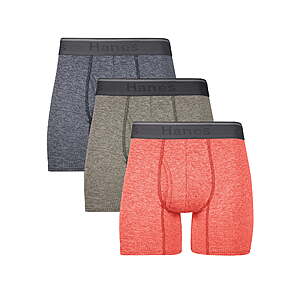 3-Pk Hanes Men's Breathable Stretch Mesh Boxer Briefs $7.75