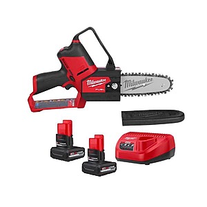 Milwaukee M12 6" 12V Brushless Pruning Chainsaw w/ 2x 5Ah Batteries & Charger $199 + Free S&H