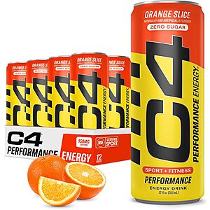 Select Accts: 12-Pk 12-Oz C4 Zero Sugar Performance Energy Drinks (Orange Slice) $11.50 w/ S&S