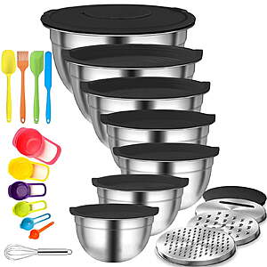 7-Pc stusgo Stainless Steel Mixing Bowls Set w/ Lids & Accessories $18.50 + Free Shipping w/ Walmart+ or on $35+