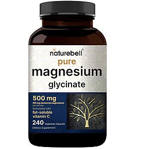 240-Count NatureBell Magnesium Glycinate 500mg Veggie Capsules $11.17 w/ S&S + Free Shipping w/ Prime or on $35+