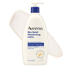 Select Accts: 18-oz Aveeno Skin Relief Moisturizing Body Lotion (Oat & Shea Butter) $6.35 w/ S&S