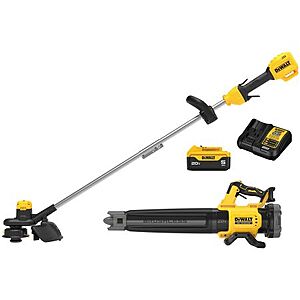 DEWALT 20V Cordless String Trimmer & Blower Kit w/ 5Ah Battery + 12% Store Rebate 0 + Free Pickup