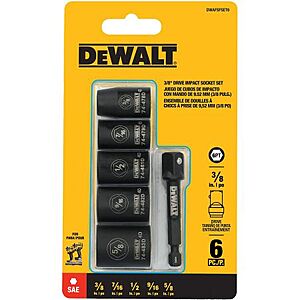 Bomgaars: 6-Pc DeWALT 3/8