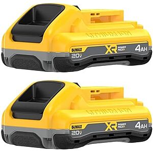 2-Pack DEWALT 20V MAX XR POWERPACK 4Ah Lithium Ion Batteries $129.46 + Free Shipping