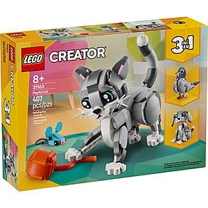 407-Piece LEGO Creator 3-in-1 Playful Cat Building Set (31163) $19.99 + Free Shipping w/ Walmart+ or on $35+