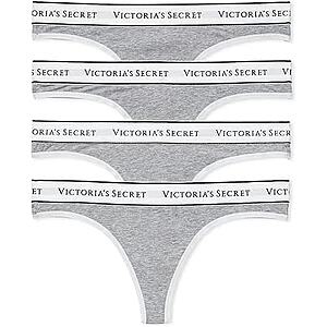 4-Pack Victoria's Secret Cotton Logo Thong Panties (Medium Heather Grey, Size XL) $12.25 + Free Shipping w/ Prime or on $35+