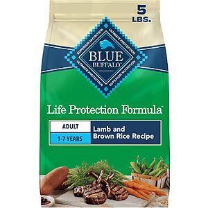 5-Lb Blue Buffalo Life Protection Formula Lamb & Brown Rice Adult Dry Dog Food $5.24 w/ S&S + Free Shipping w/ Prime or on $35+