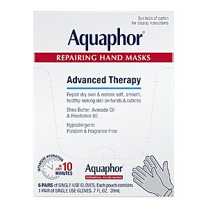 [Prime] 6-Count Aquaphor Advanced Therapy Repairing Hand Masks $18.57 w/ S&amp;S + Free Shipping