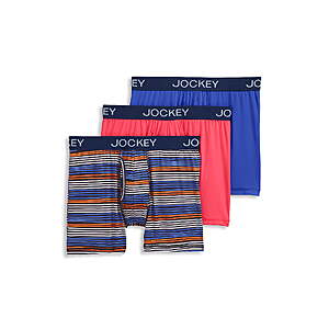 3-Pack Jockey Generation Men's Microfiber Boxer Briefs (Blue/Stripe/Red, Various Sizes) $6.07 + Free Shipping w/ Walmart+ or on $35+