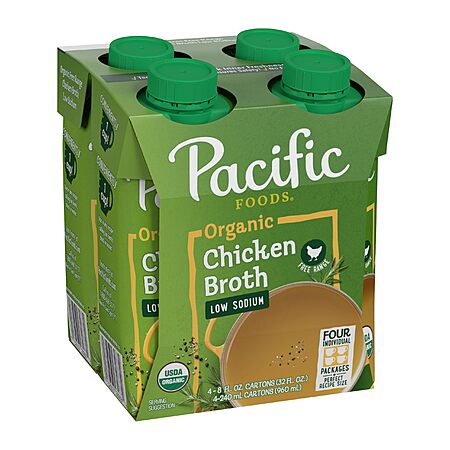 4-Pack Pacific Foods Chicken Broth $3.12