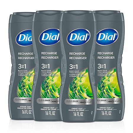 4-Pack Dial Men 3-in-1 Body Wash for $15.20