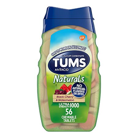 56-Count TUMS Naturals Ultra Strength Antacid Chews for Heartburn Relief (Black Cherry & Watermelon) $3.93 w/ S&S + Free Shipping w/ Prime or on $35+