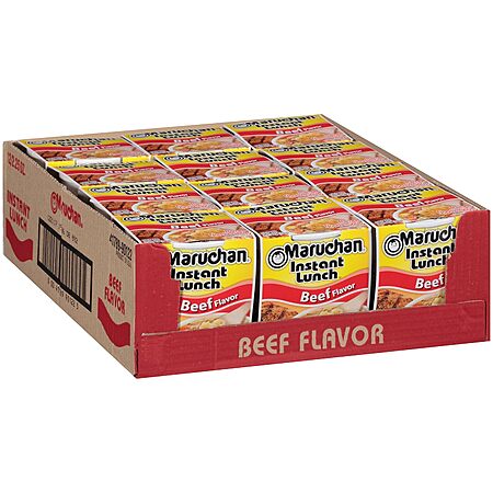 12-Count 2.25-Oz Maruchan Ramen Instant Lunch Cups (Beef) $2.56 + Free Shipping w/ Prime or on $35+