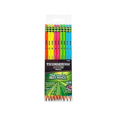 6-Pack 18-Count Ticonderoga Neon Pencils (108 Total) $12.99 + Free Shipping w/ Prime