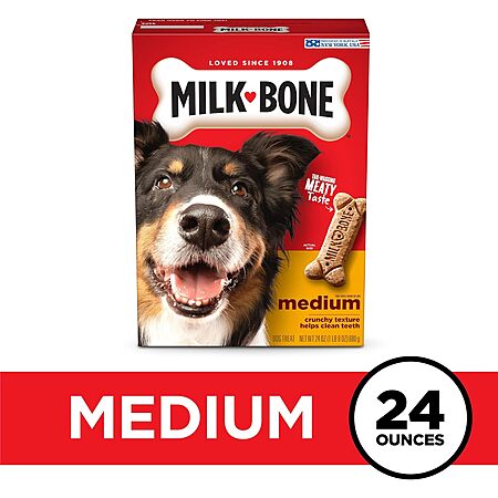 24-Oz Milk-Bone Original Dog Treat Biscuits (Medium or Small) $2.24 w/ S&S + Free Shipping w/ Prime or on $35+