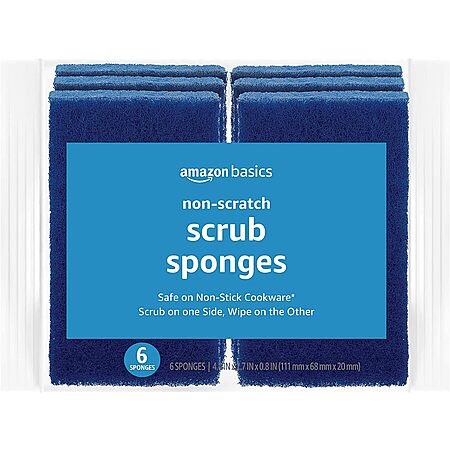 6-Pack Amazon Basics Non-Scratch Scrub Sponges $2.19 w/ S&S + Free S&H w/ Prime or $35+