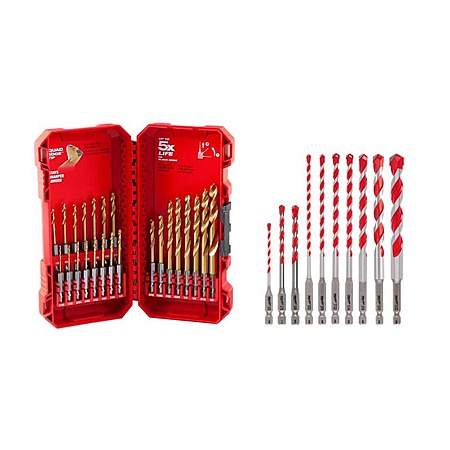 33-Piece Milwaukee SHOCKWAVE Carbide Hammer Drill Bit Set w/Titanium Drill Bit Set $39.97 + Free Shipping