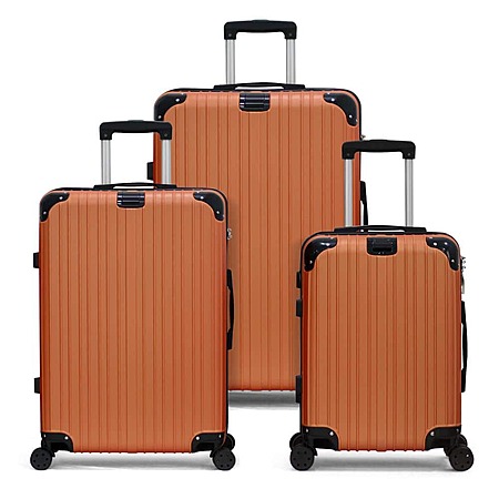 3-Piece HIKOLAYAE Grand Creek TSA-Compliant Nested Hardside Luggage Set (The Orange or Luxury Black) $71.10 + Free Shipping