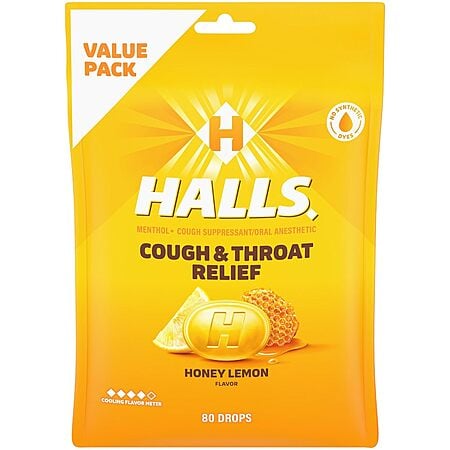 80-Count Economy Pack HALLS Relief Honey Lemon Cough Drops $3.20 w/ S&S + Free Shipping w/ Prime or on $35+