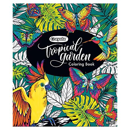 40-Page Crayola Tropical Garden Adult Coloring Book $4.91 & More + Free Shipping w/ Prime or on $35+