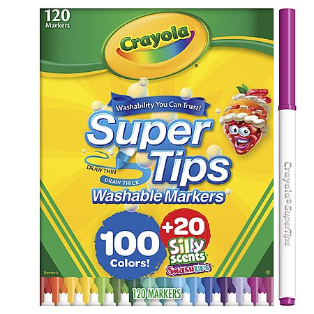 120-Count Crayola Super Tips & Silly Scents Washable Marker Set $17.96 + Free Shipping w/ Prime or on $35+